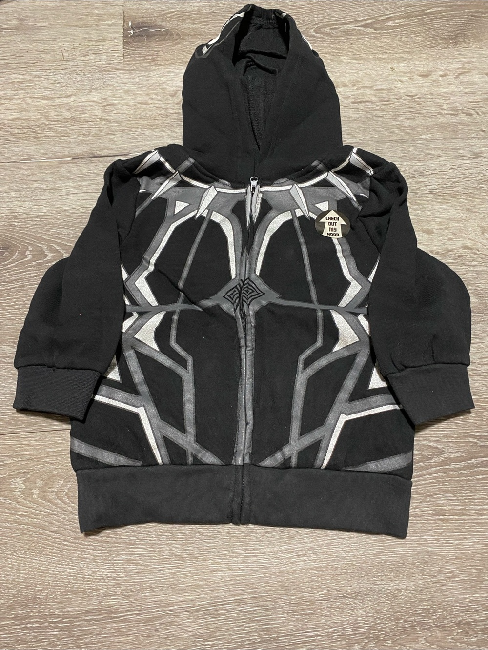 Marvel Black Panther NWT 2T Hoodie Fleece Lining